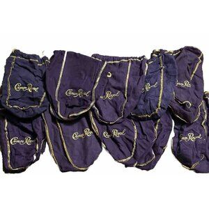 Lot of 10 Crown Royal 9" Purple Drawstring Bags Medium size Used Collectible
